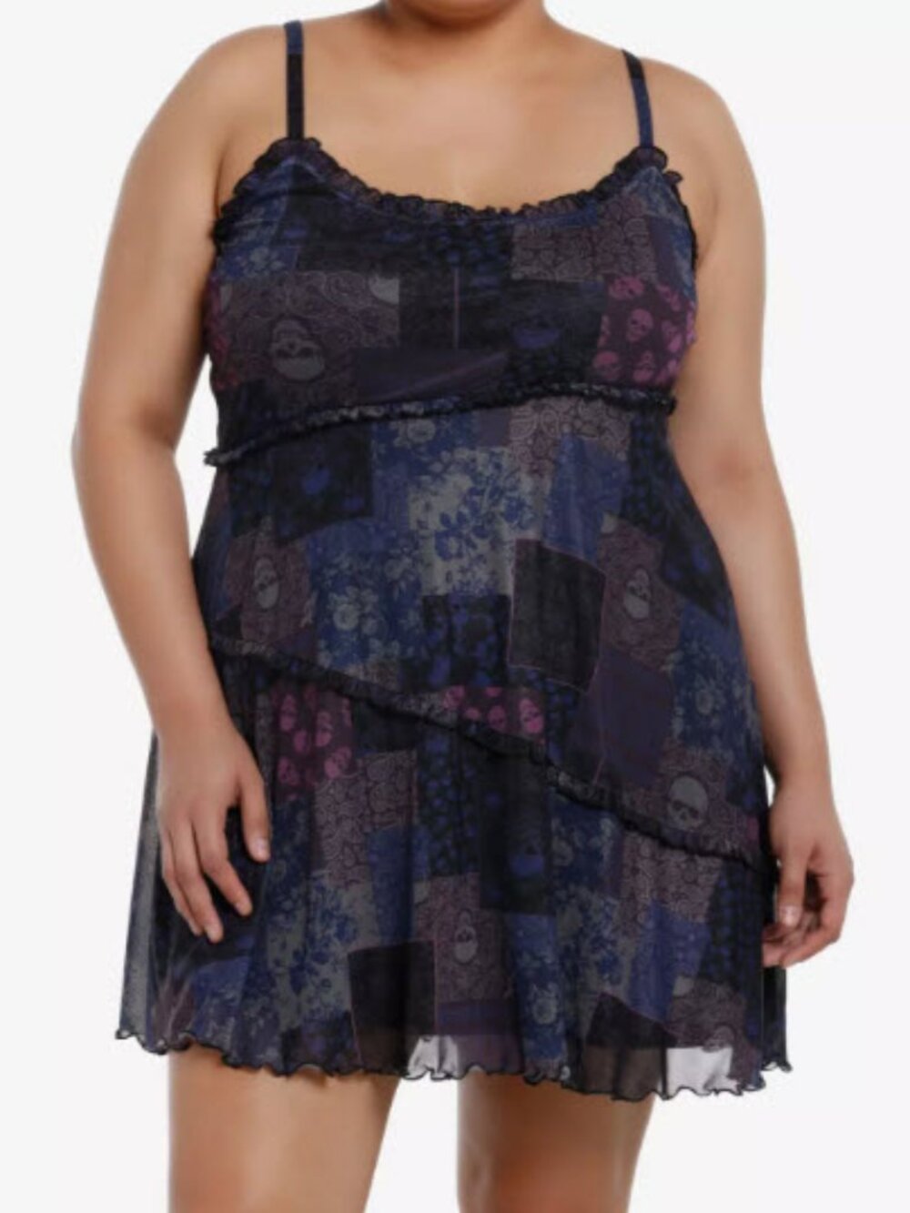 Social Collision Skull Paisley Patchwork Cami Dress Plus Size 0X NWT!!!